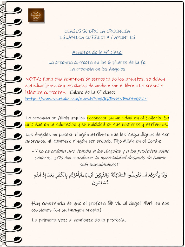 Apuntes de La 5 Clase Pilares de La Fe - Los Ángeles | PDF | Creencia ...