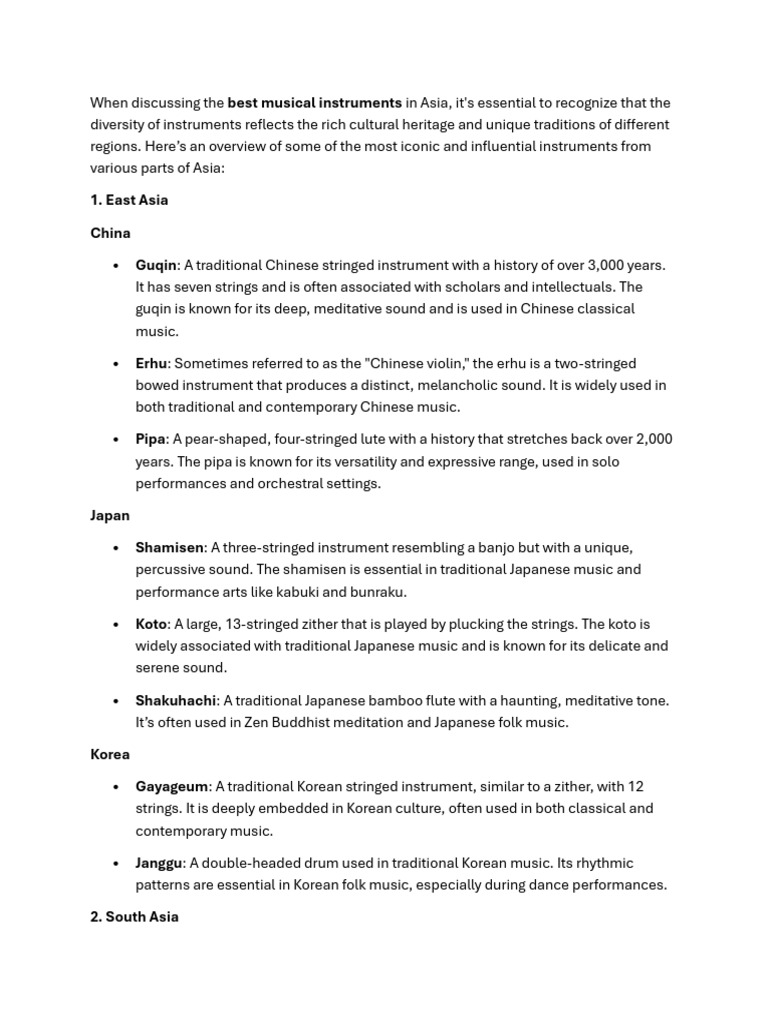 Discussing The Best Musical Instruments | PDF | Musical Instruments ...