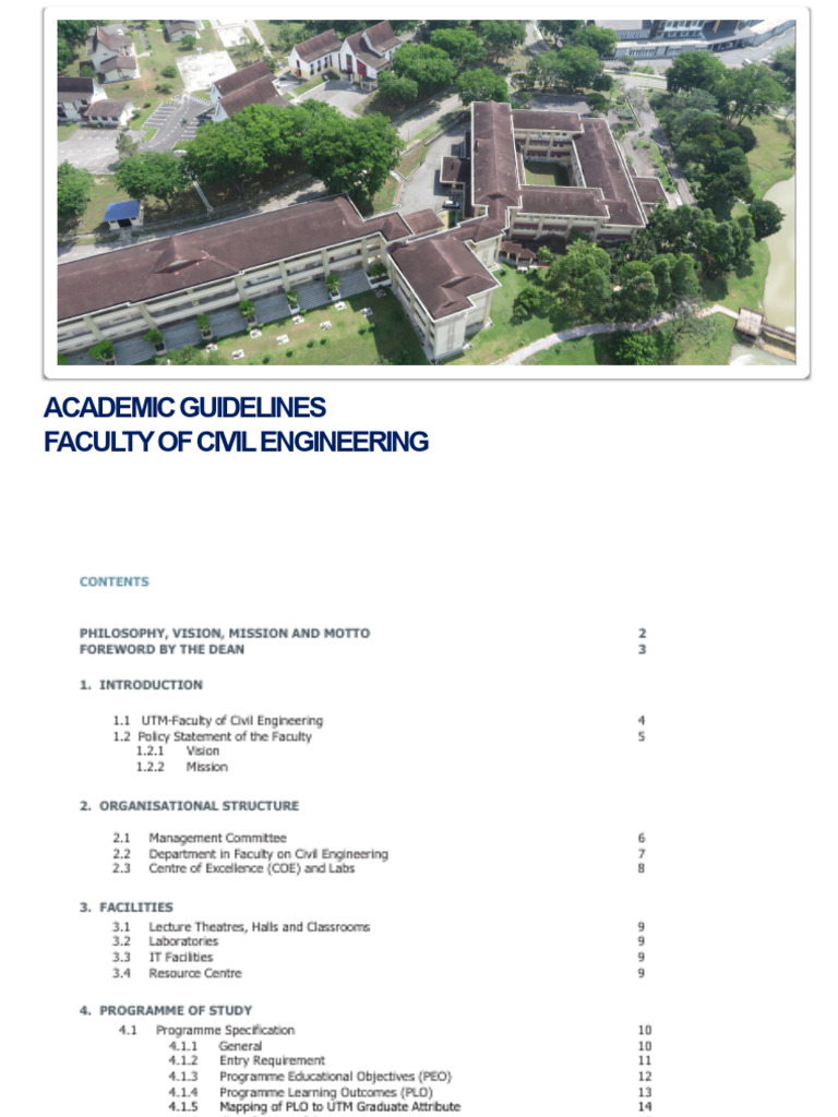 UTM Civil Engineering Academic Guidelines | PDF | Engineering