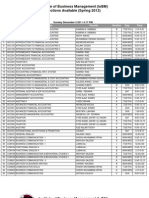 Unofficial: Institute of Business Management (Iobm) Sections Available (Spring 2012)