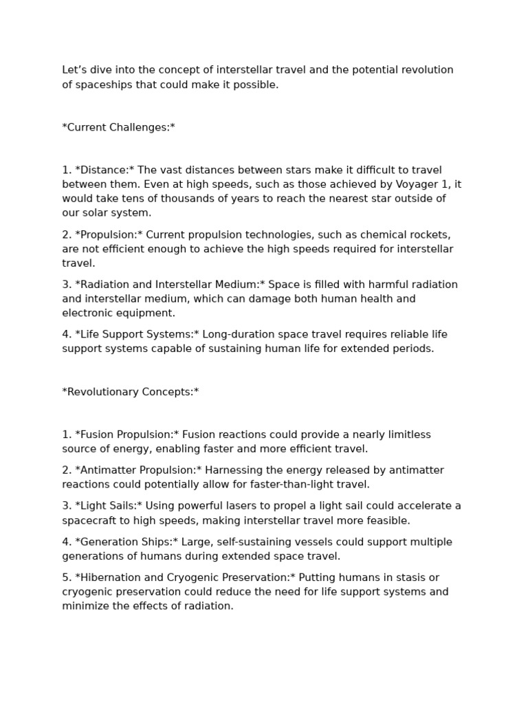 Interstellar Pdf Interstellar Travel Spacecraft Propulsion