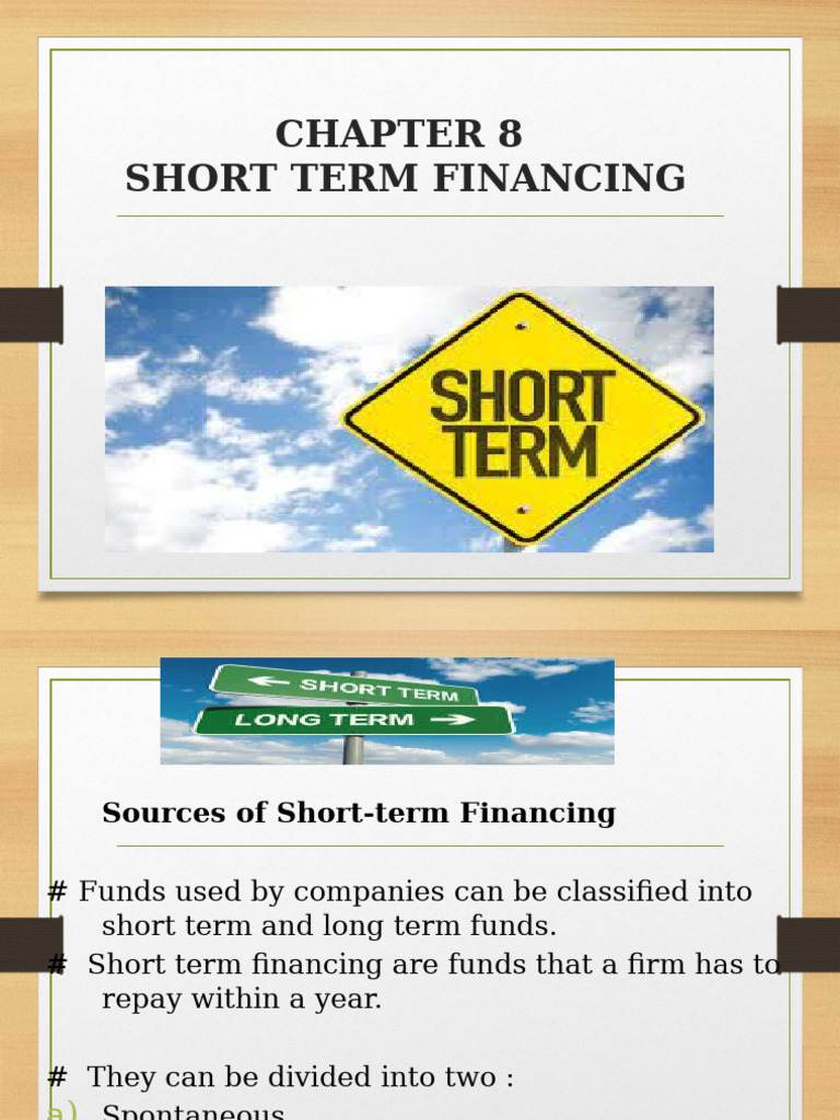 Short-Term Financing Sources Explained | PDF | Loans | Line Of Credit