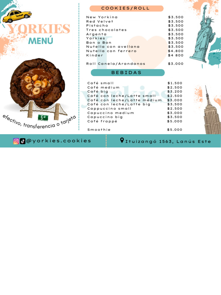 Menú de Yorky's con precios PDF | PDF | Bebidas con cafeína | Bebidas ...