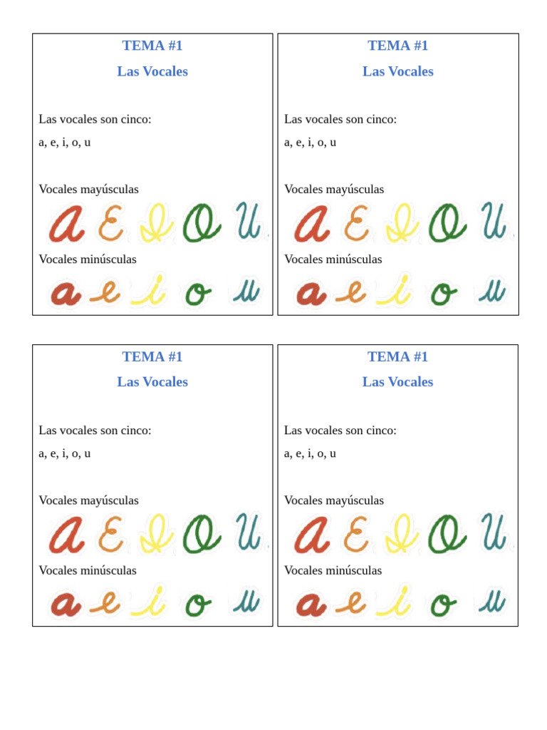 Tema 1 Las Vocales | PDF