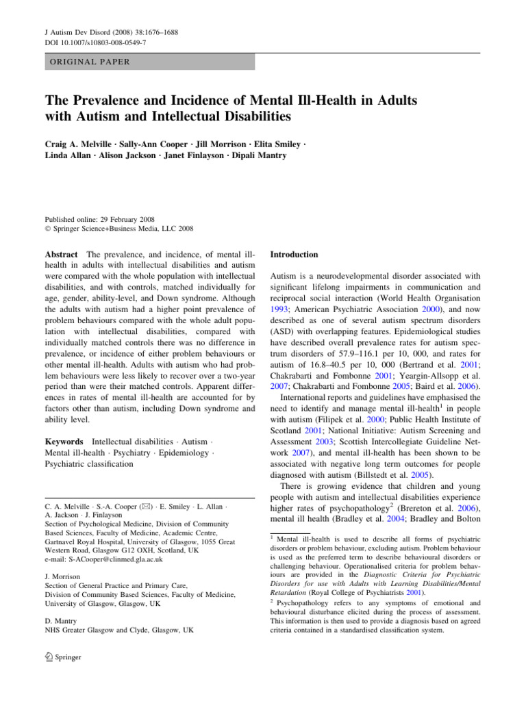 08 - The Prevalence and Incidence of Mental Ill-Health in Adults With ...