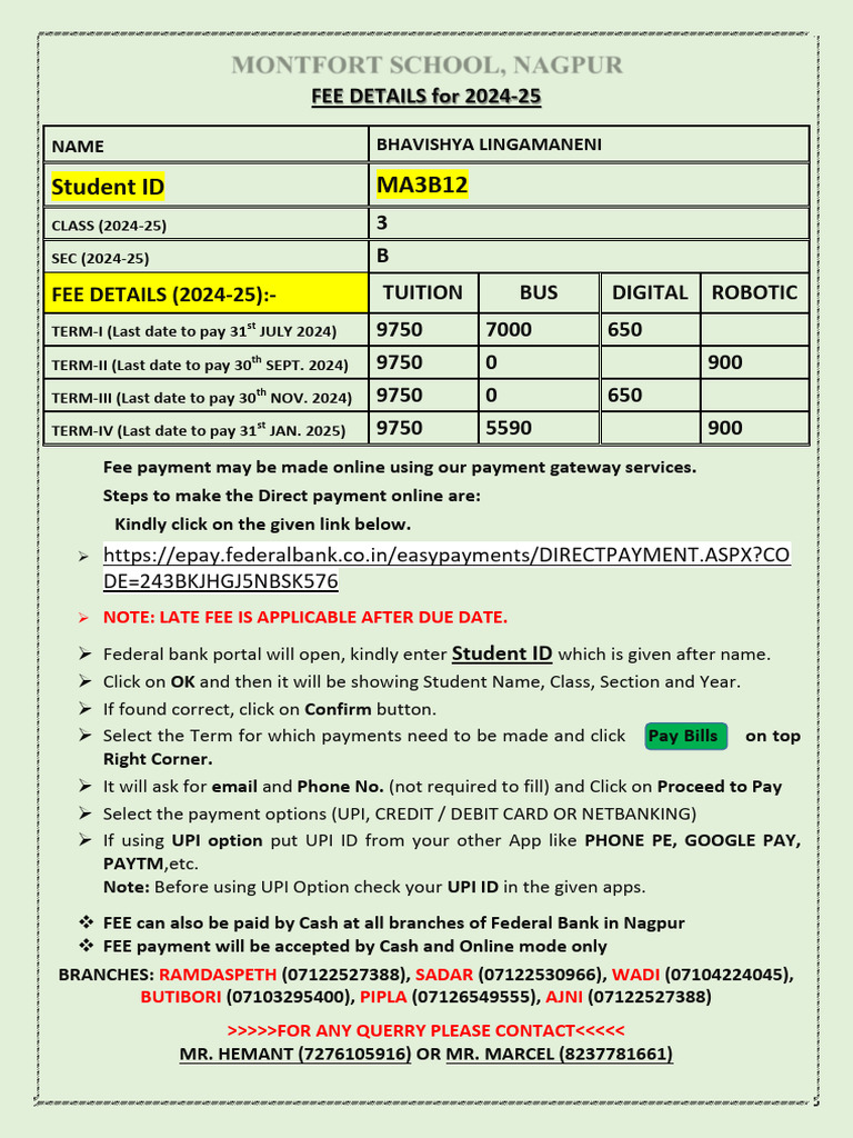 Class 3 B (Online Payment Link) - 12 | PDF