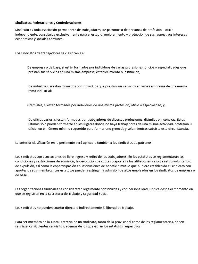 Estructura de Sindicatos en Honduras | PDF | Sindicato | Honduras