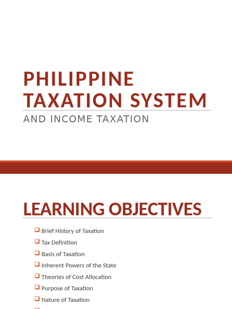 Philippine Taxation System Overview | PDF | Taxes | Eminent Domain