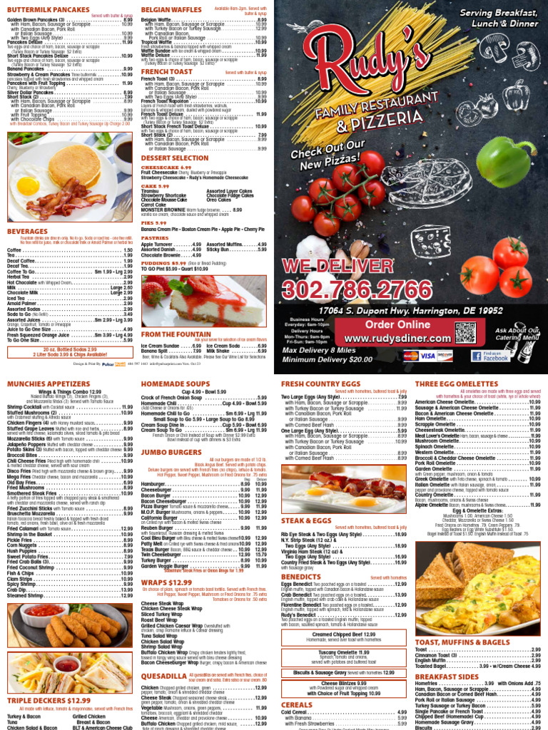 Rudysdineinmenuoct 23 PROOF02 | PDF | Hamburgers | Pancake