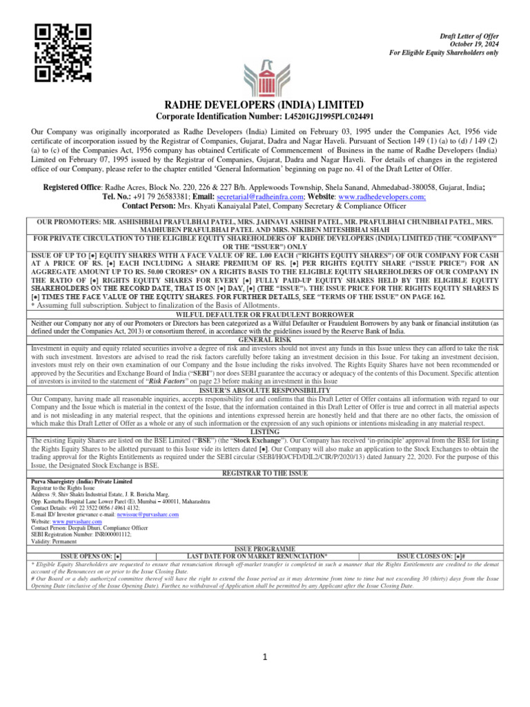 Dlof - Radhe Develpers India Limited Final 29.10.2024 - 20241029165900 ...