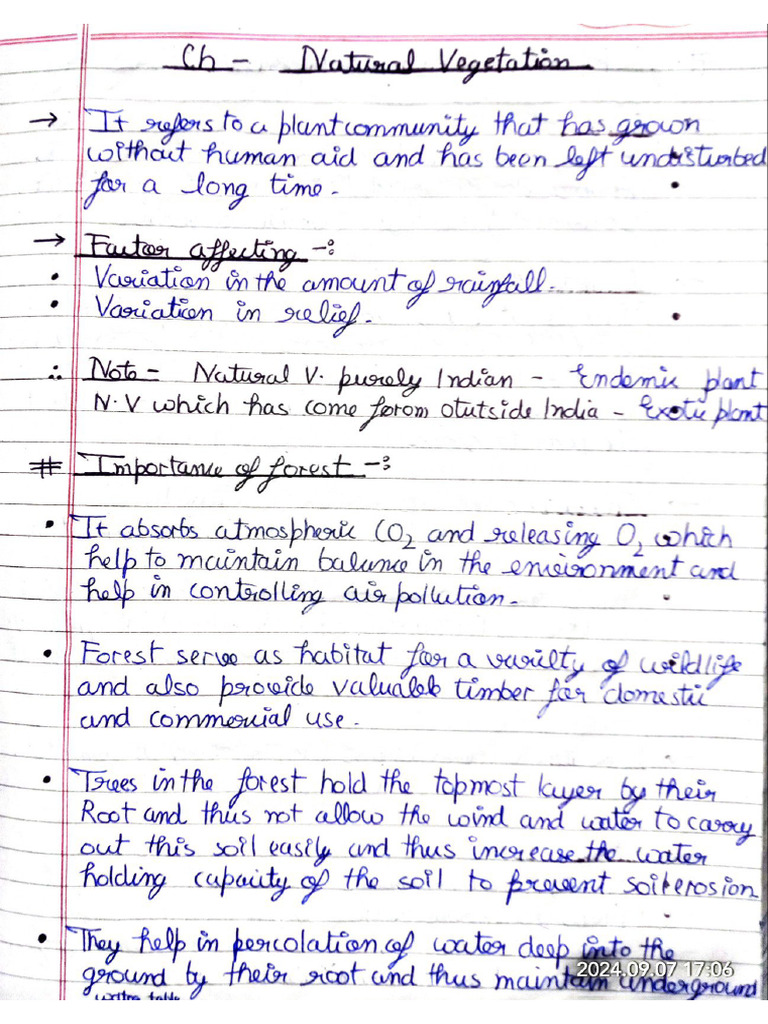 Class 10 Natural Vegetation | PDF