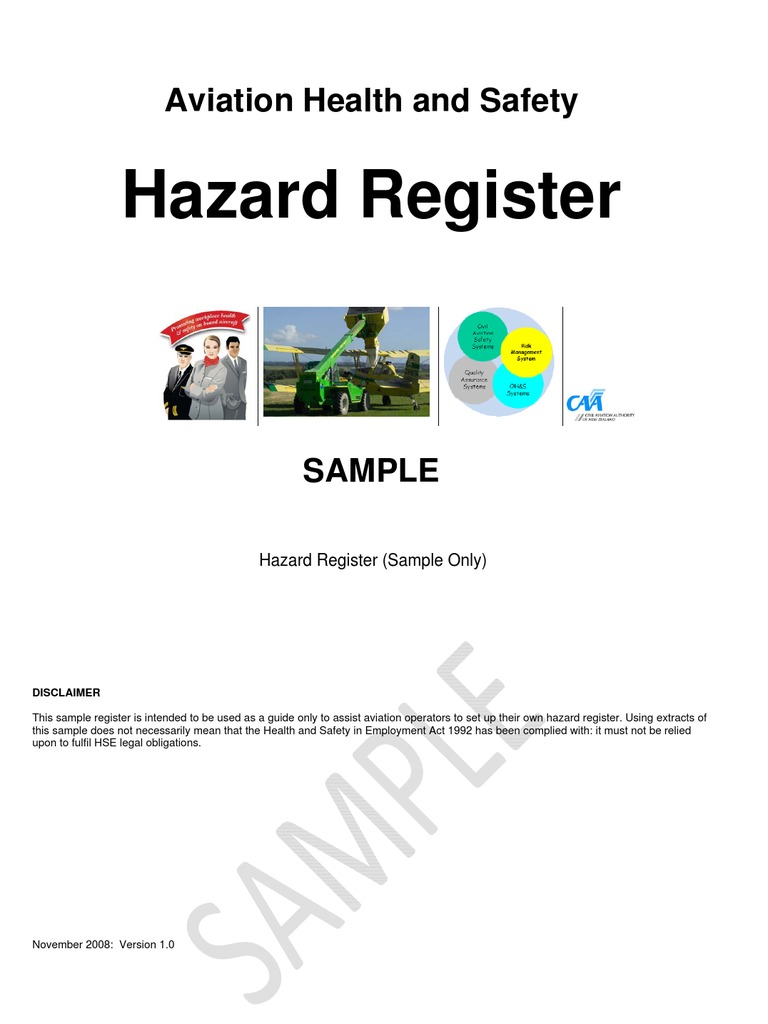 Aviation Hazard Register Sample | PDF | Personal Protective Equipment ...