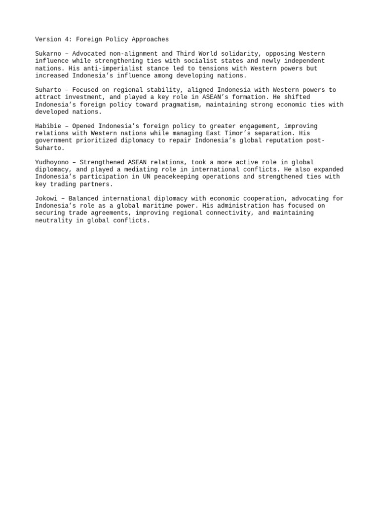 Indonesia's Evolving Foreign Policy Strategies | PDF