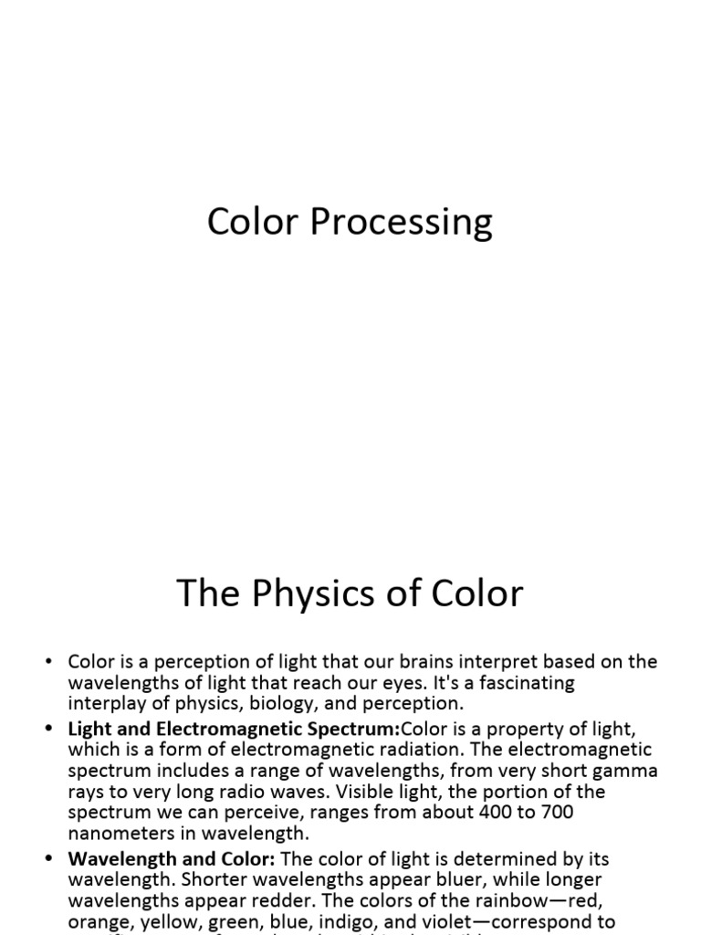 Understanding Color Physics and Perception | PDF | Color | Light