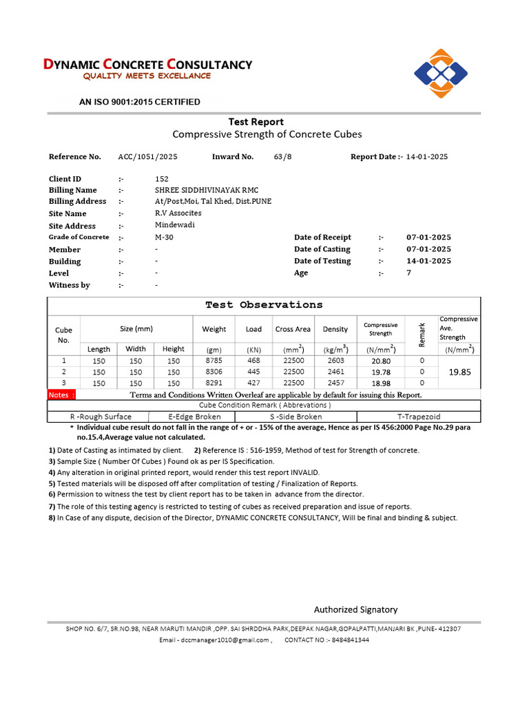 030 Siddhivinayak RMC RV Assocites 07-01-25 M30 7D | PDF | Materials ...