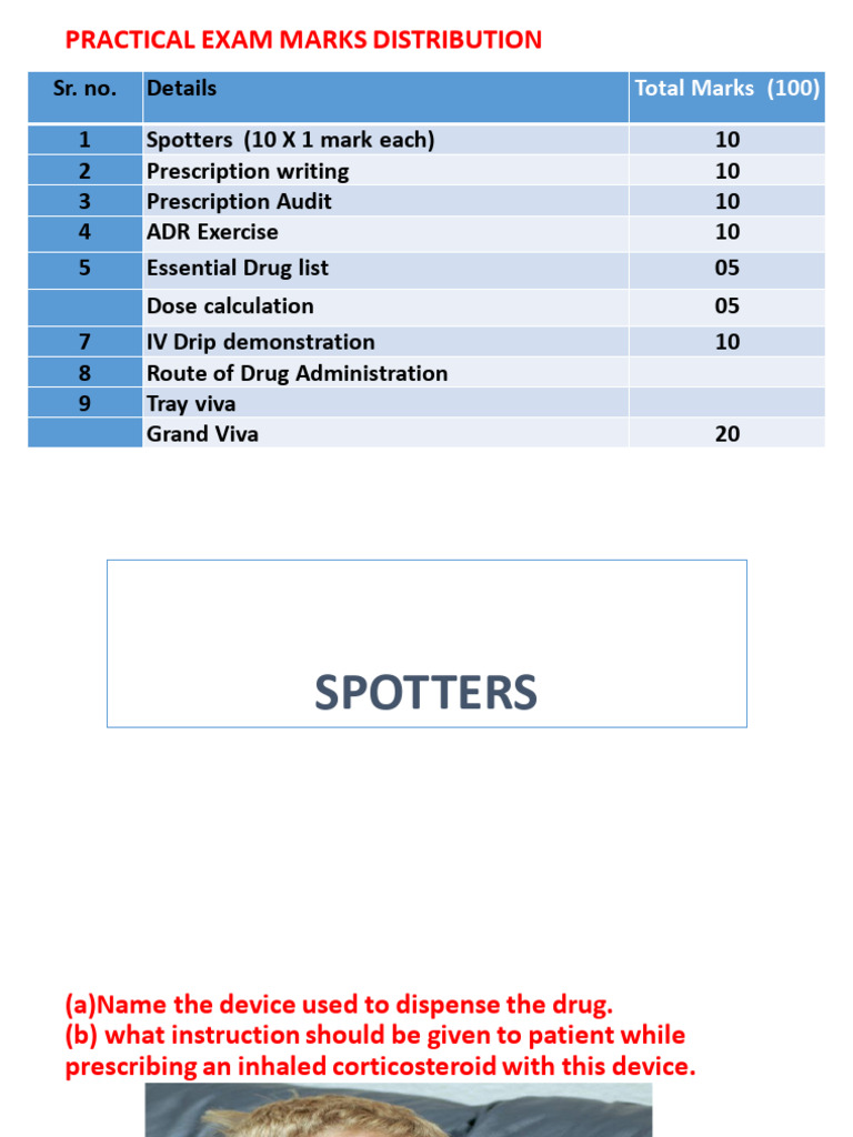Practical Exam Marks Distribution Guide | PDF | Pharmaceutical Sciences ...