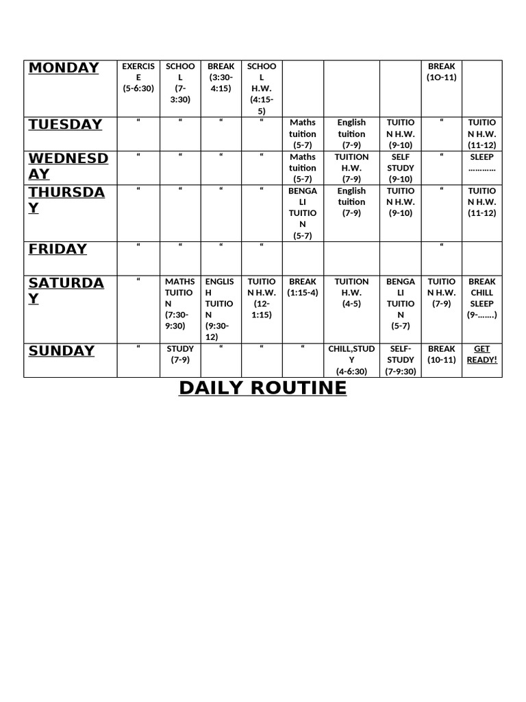 ROUTINE | PDF