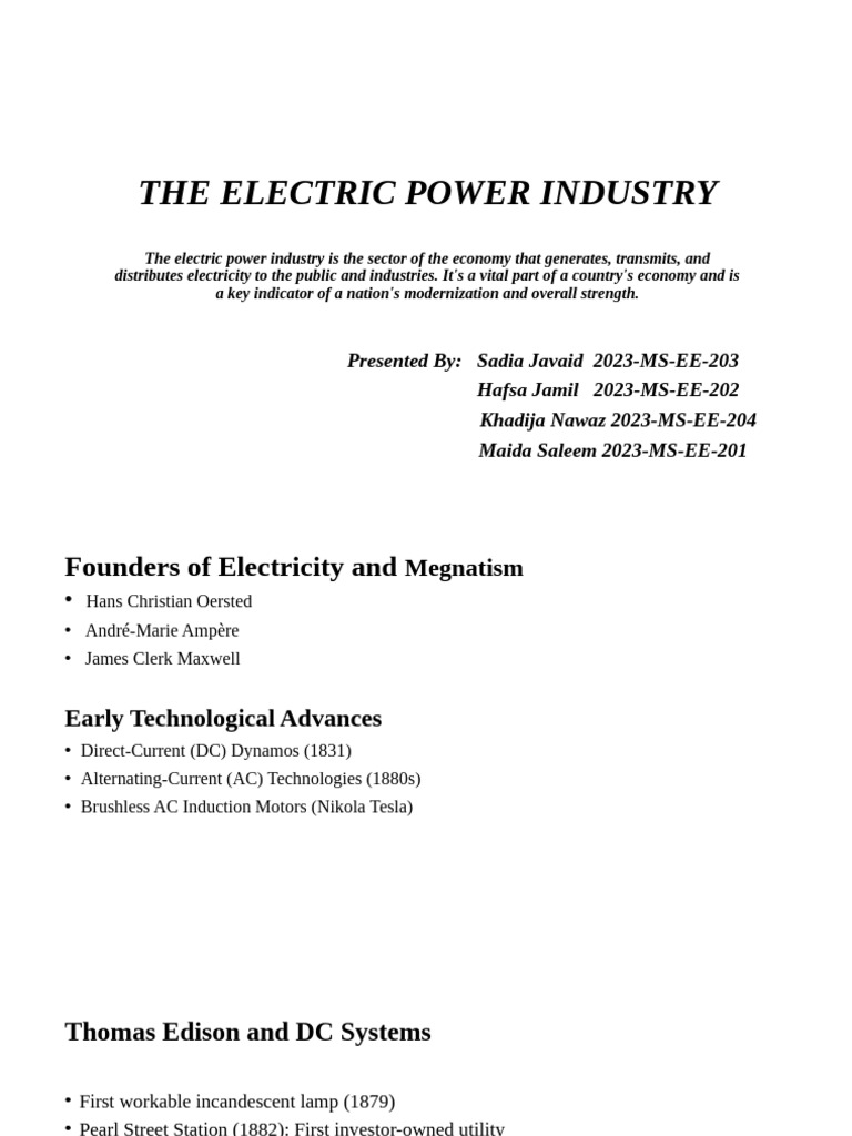 Overview of the Electric Power Industry | PDF | Electric Generator ...