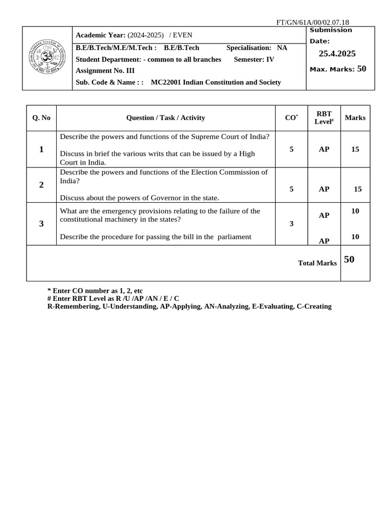 MC 22001 Assignment 3 | PDF
