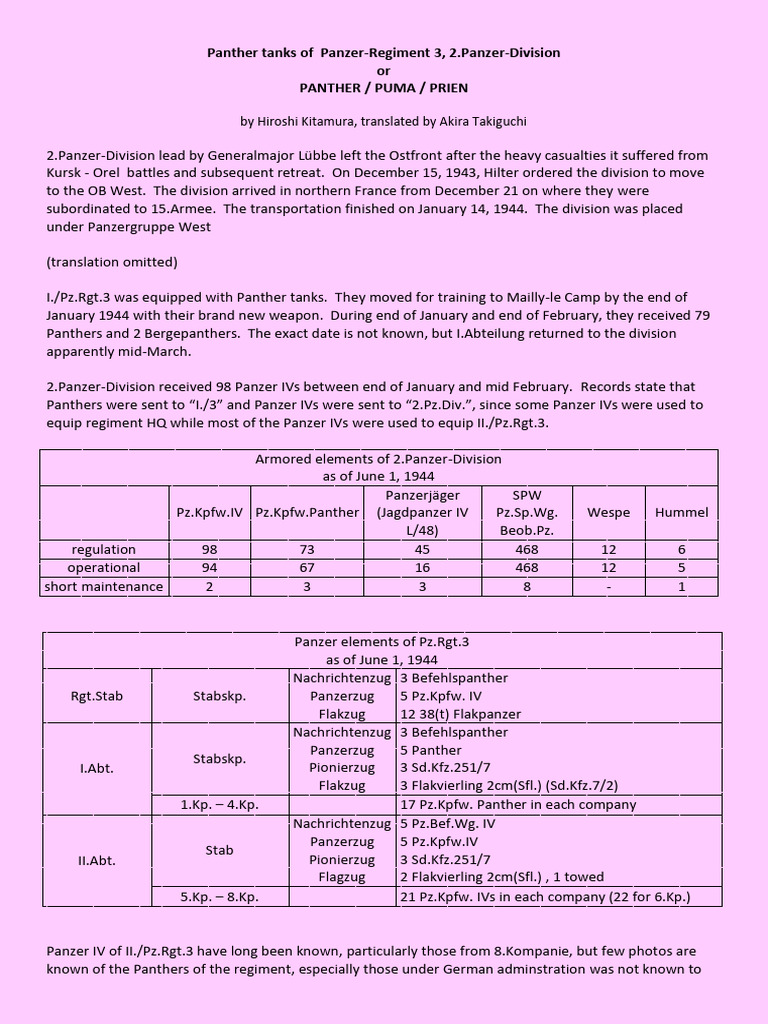 Panther PzR 3 PDF Armoured Fighting Vehicles Military Vehicles