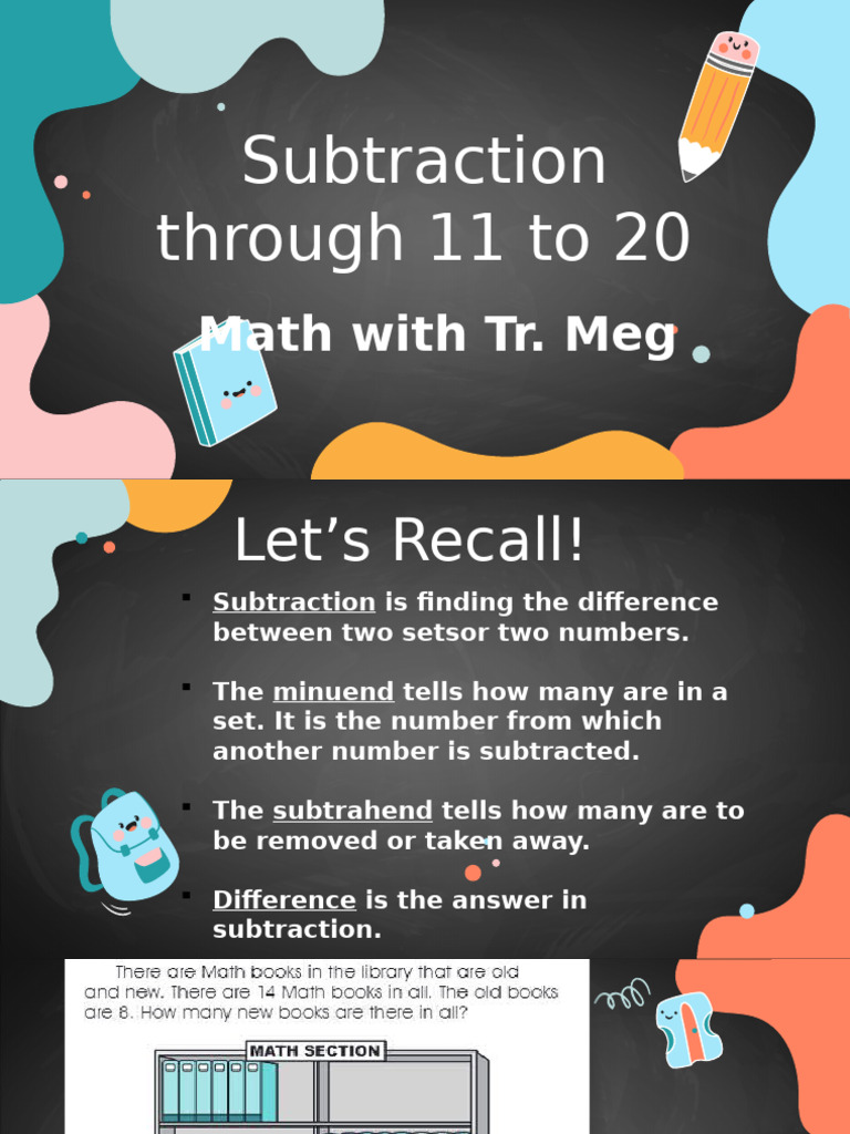 Subtraction Through 11 To 20 | PDF