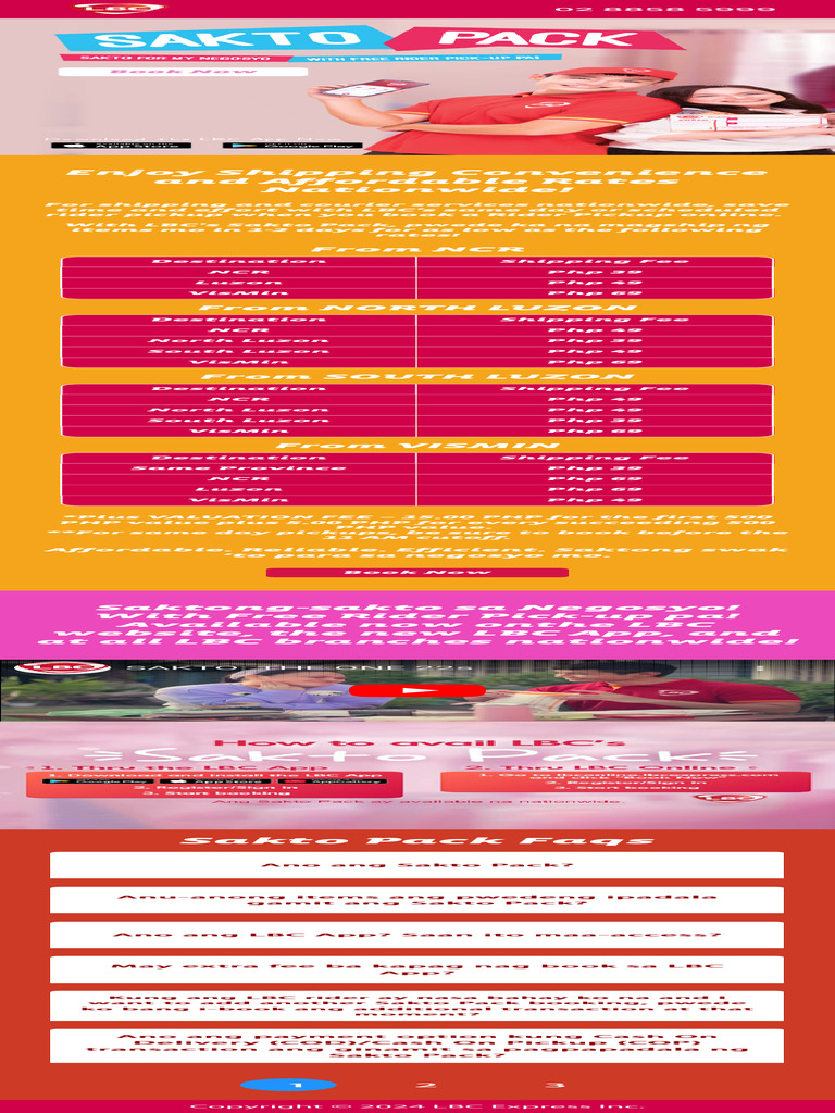 LBC Sakto Pack Shipping Rates Guide | PDF | Service Industries | Money