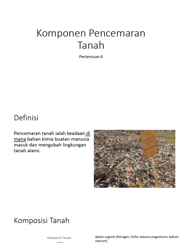 Penyebab dan Dampak Pencemaran Tanah | PDF