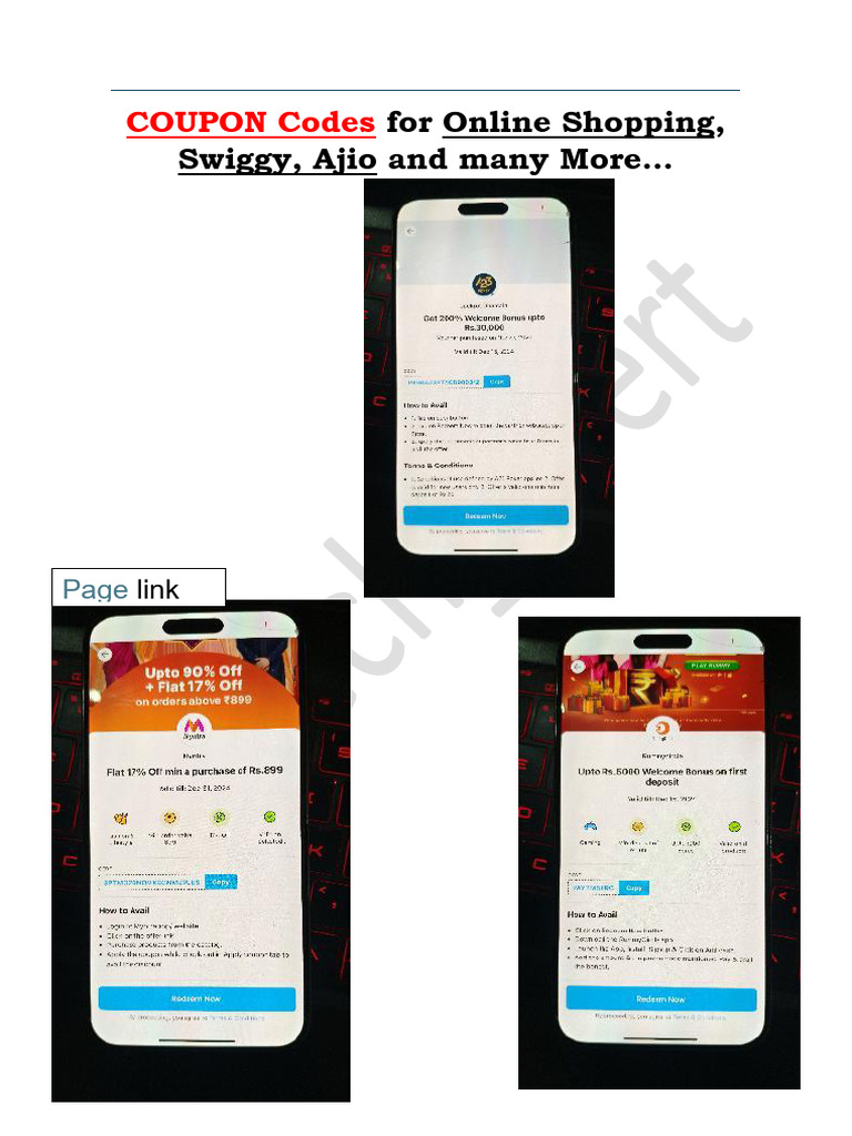 Online Shopping Coupon Codes Guide | PDF