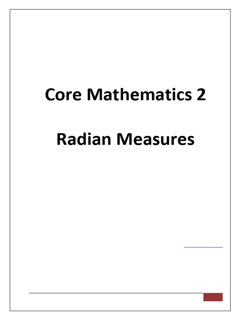 Radian Measures for Math Students | PDF | Circle | Angle