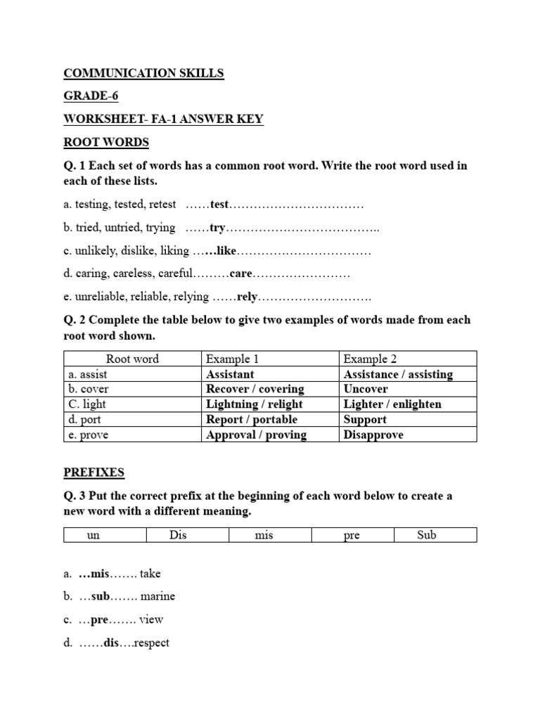 Cs Fa1 Worksheet With Answers | PDF | Linguistics