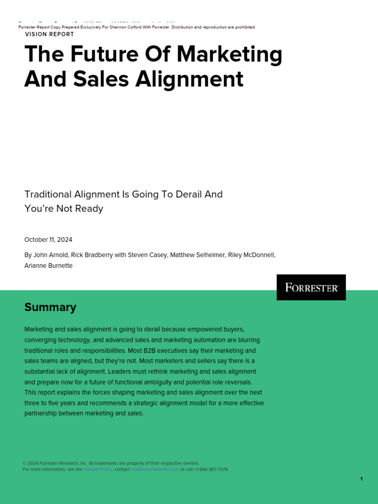 Future of Sales and Marketing Alignment | PDF | Marketing | Sales