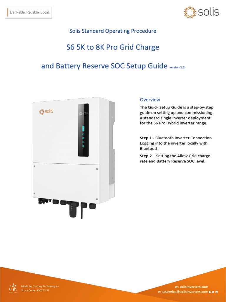 Solis S6 Pro Inverter Setup Guide | PDF | Power Inverter | Electric Power