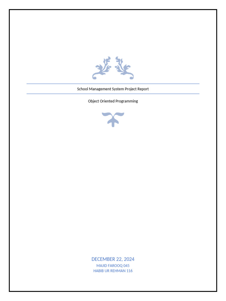 School Management System Project Report | PDF | Method (Computer ...