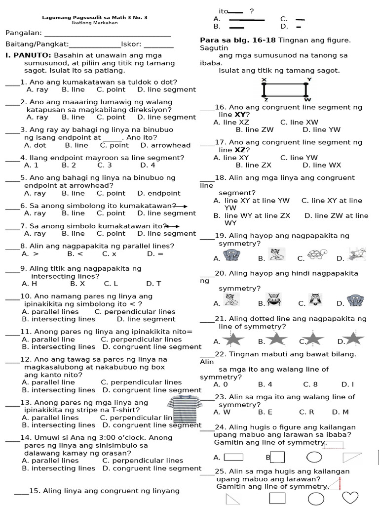 FINAL 3rd Quarter-Summative-Math 3 2024-2025 Final | PDF
