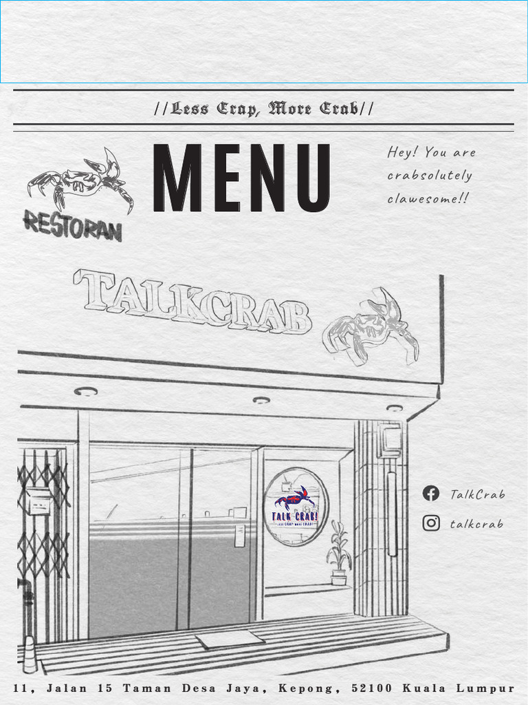TalkCrab Menu and Pricing Details | PDF | Thai Cuisine | Foods