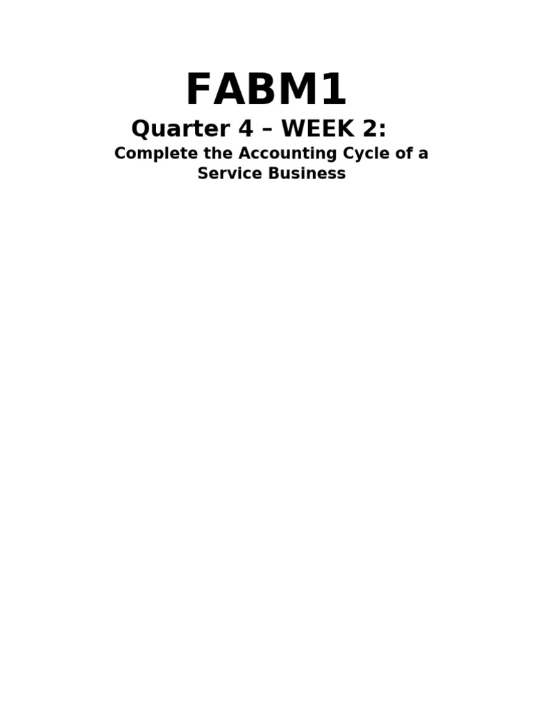 Fabm1 Q4W2 Complete The Accounting Cycle Notes | PDF | Debits And ...