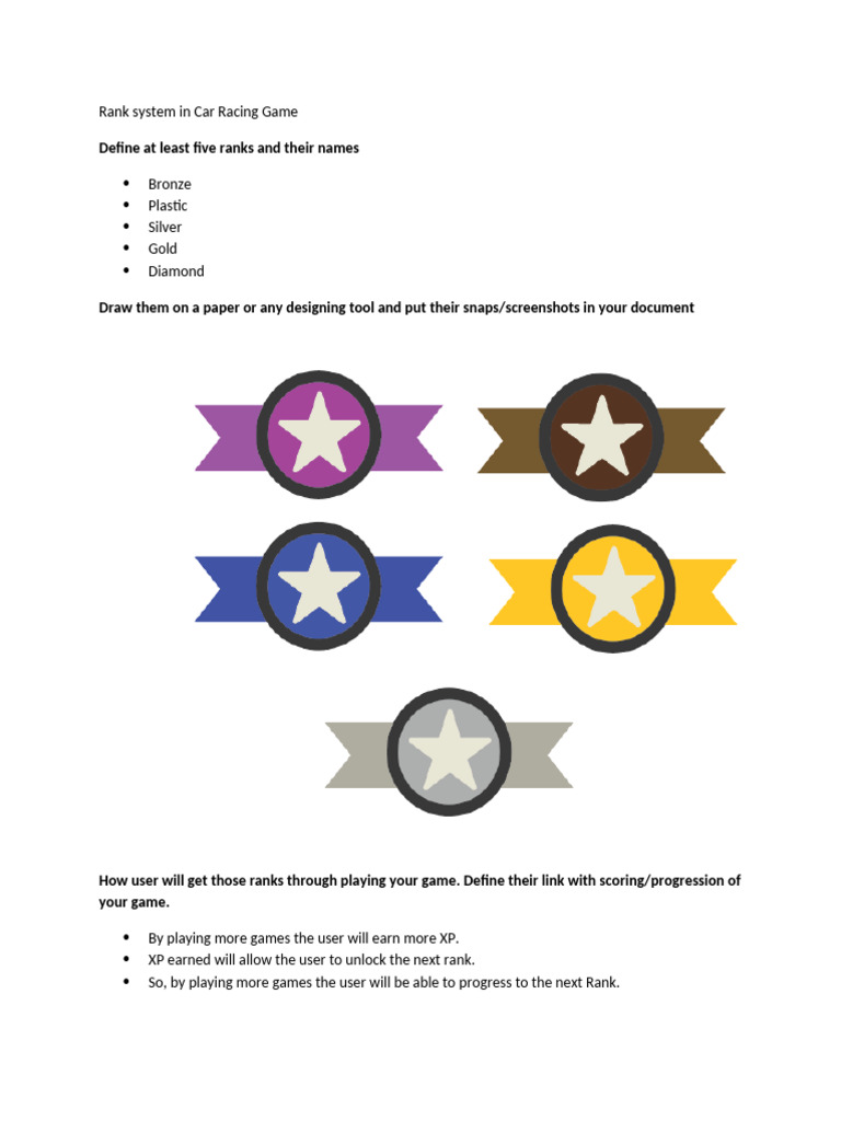 Car Racing Game Rank System Explained | PDF