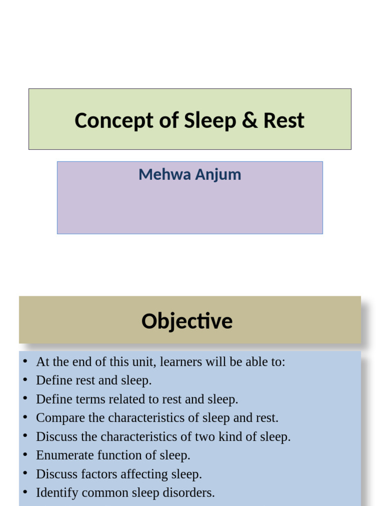 Understanding Sleep and Rest Concepts | PDF | Sleep | Sleep Disorder