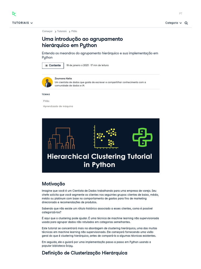 Introdução ao Clustering Hierárquico em Python | PDF | Análise de ...