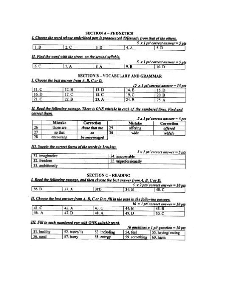 Practice Test 13 Key Pdf