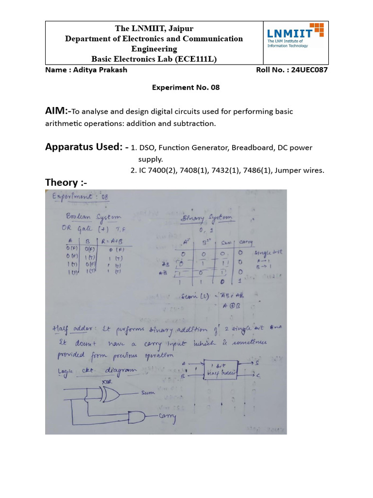 24UEC087 Experiment 8 | PDF