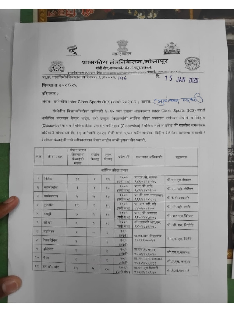 Boys ICS Sports | PDF