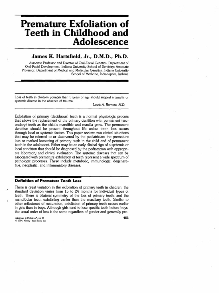 Premature Tooth Loss in Children | PDF | Human Tooth | Periodontology