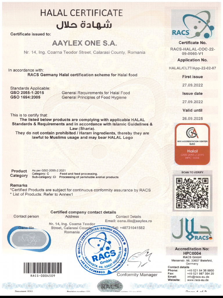 10 12 HALAL Food Product Certficate Original | PDF