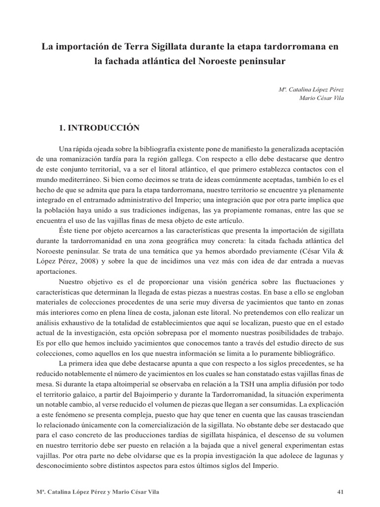 Importación de Terra Sigillata en Noroeste | PDF | Antiguedad clasica