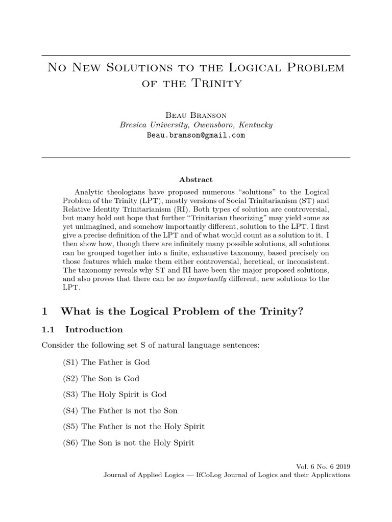 No New Solutions to Trinity's Logic | PDF | Interpretation (Logic ...