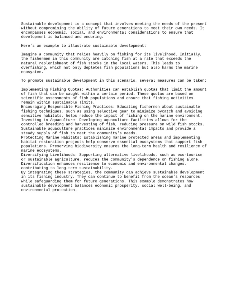 Sustainable Development Is A Concept That Involves | PDF