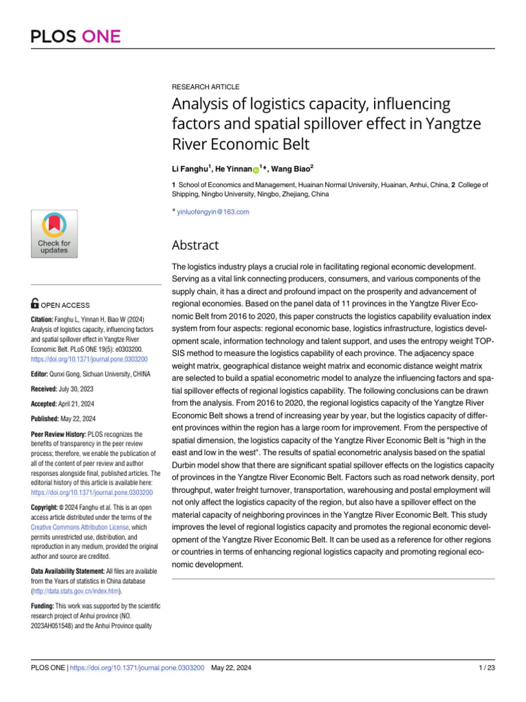 Analysis of Logistics Capacity Influencing Factors | PDF | Logistics ...