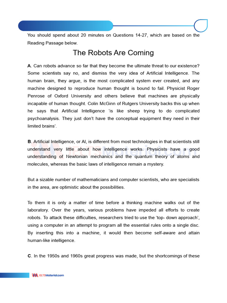 The Robots Are Coming: AI Insights | PDF | Robotics | Robot