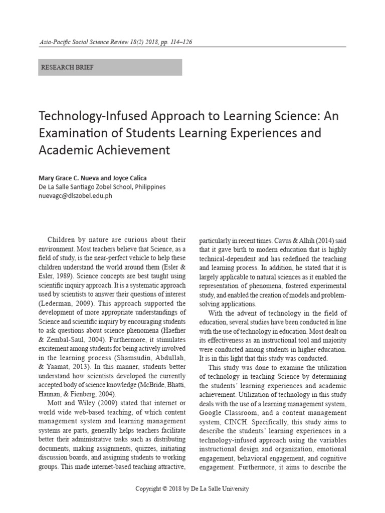 10 Technology Infused Approach To Learning Science An Examination of ...